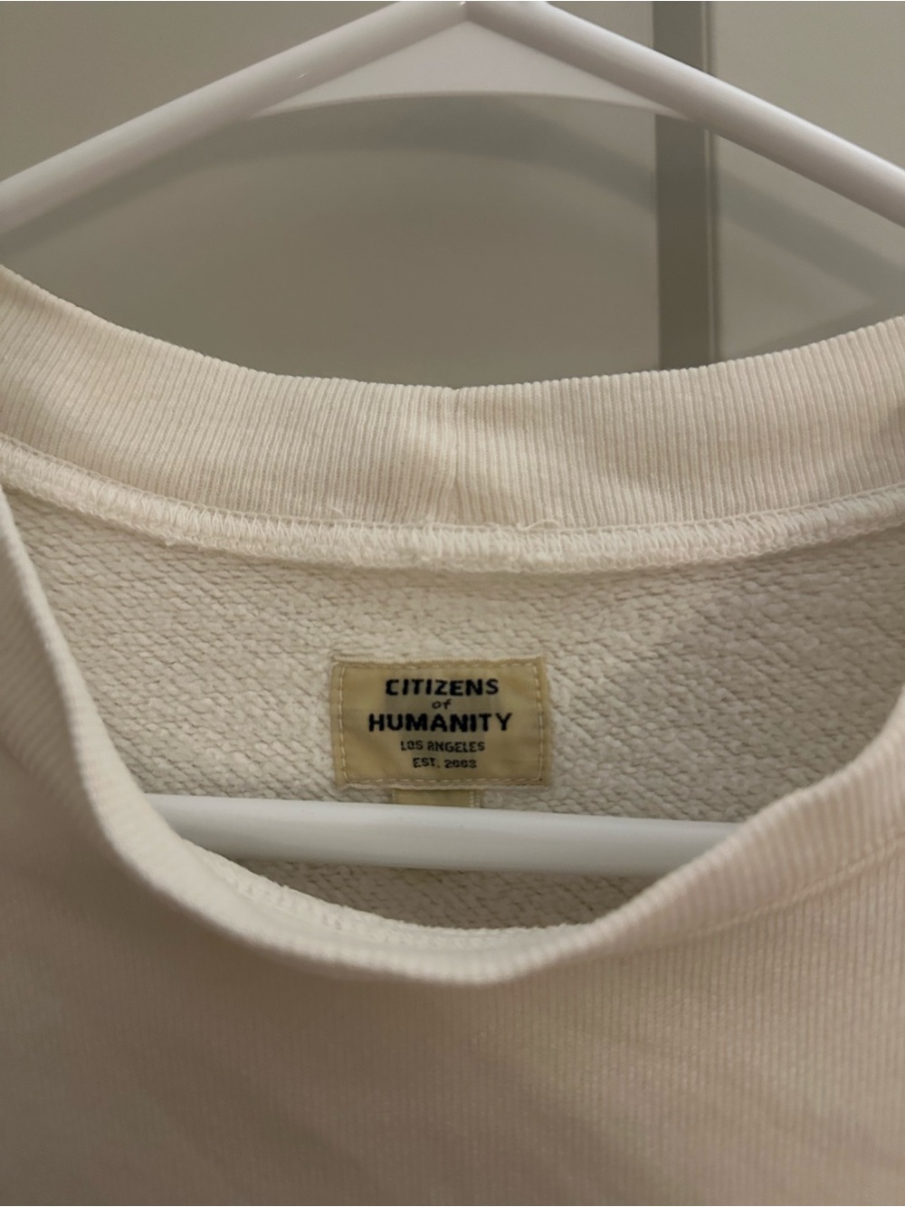 Citizens Of Humanity Cream Pleated Short Sleeve Crew Sweatshirt